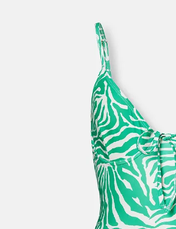 Costum de baie WAREHOUSE, verde/crem
