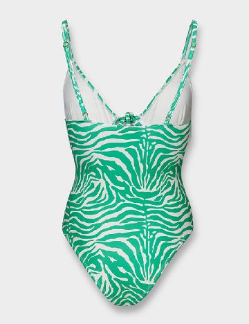 Costum de baie WAREHOUSE, verde/crem