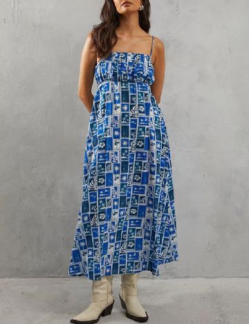 Rochie lunga WAREHOUSE, albastru