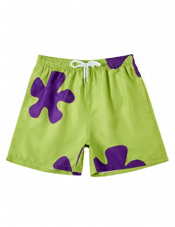 Short de baie SHEIN, verde/mov