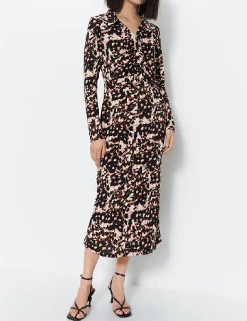 Rochie medie WAREHOUSE, maro/negru
