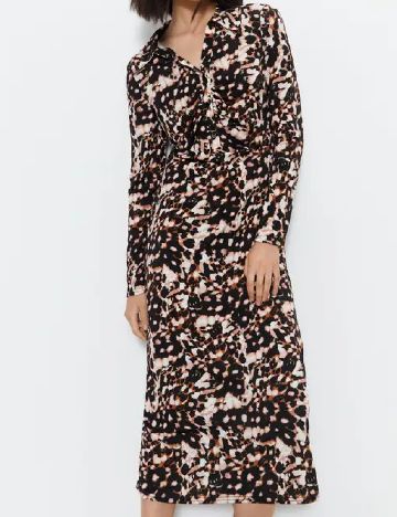 Rochie medie WAREHOUSE, maro/negru