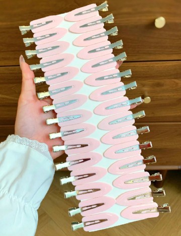Set clame de par, 30 bucati SHEIN, roz