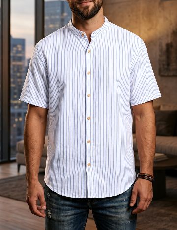 Camasa Zara, alb/albastru