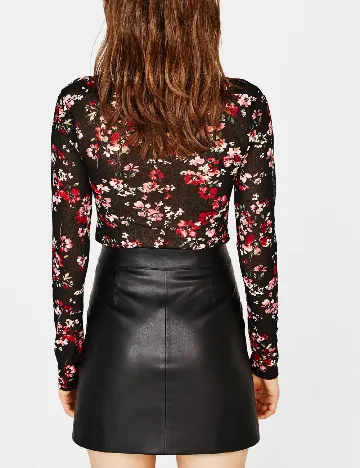Bluza Bershka, negru floral