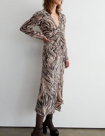 Rochie lunga WAREHOUSE, crem/negru