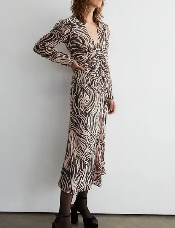 Rochie lunga WAREHOUSE, crem/negru