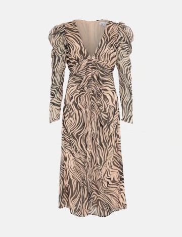 Rochie lunga WAREHOUSE, crem/negru