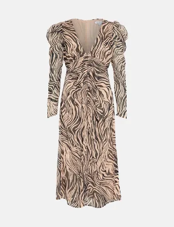 Rochie lunga WAREHOUSE, crem/negru