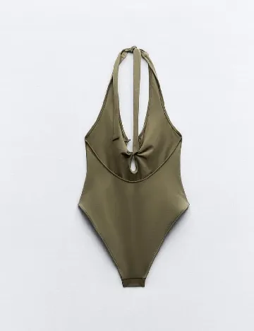 Costum de baie Zara, verde