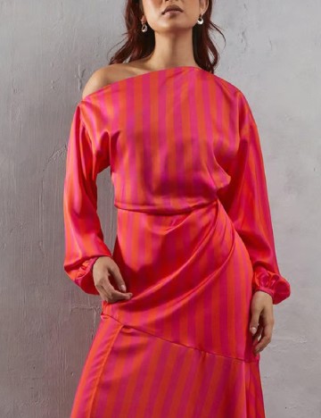 Rochie medie WAREHOUSE, portocaliu/roz