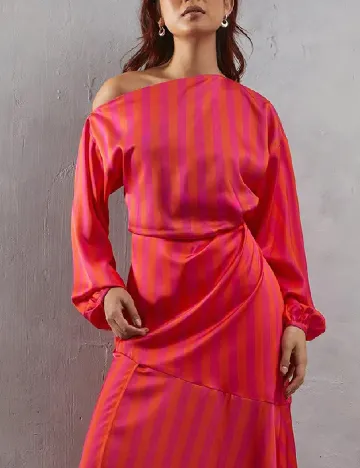 Rochie medie WAREHOUSE, portocaliu/roz