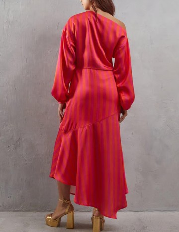 Rochie medie WAREHOUSE, portocaliu/roz