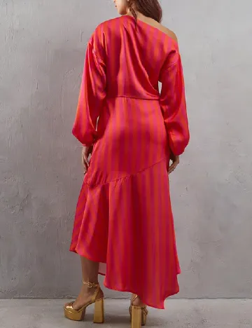 Rochie medie WAREHOUSE, portocaliu/roz