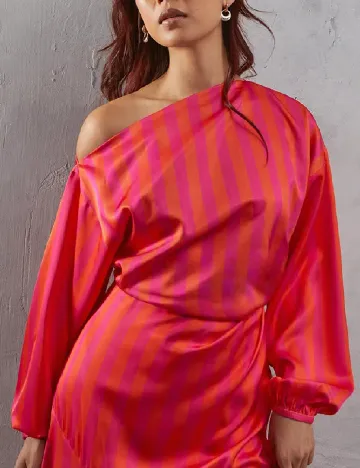 Rochie medie WAREHOUSE, portocaliu/roz