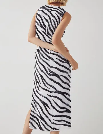Rochie medie WAREHOUSE, alb/negru