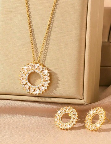 Set Cercei si Colier SHEIN, auriu