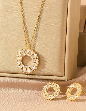 Set Cercei si Colier SHEIN, auriu