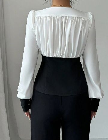 Bluza SHEIN, alb/negru