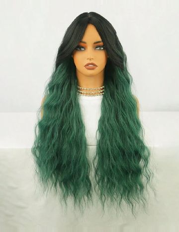 Peruca SHEIN, negru/verde