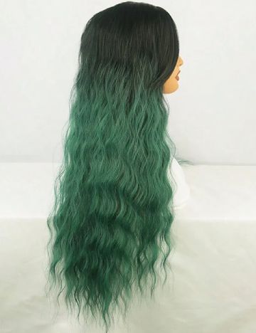 Peruca SHEIN, negru/verde