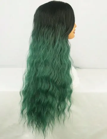 Peruca SHEIN, negru/verde