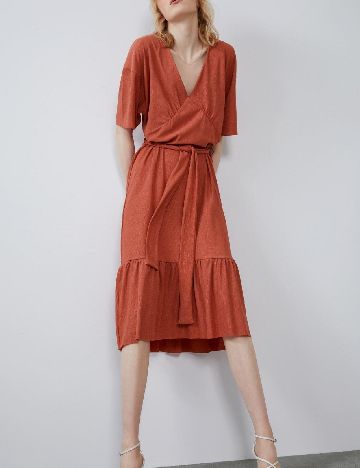 Rochie medie Zara, caramiziu