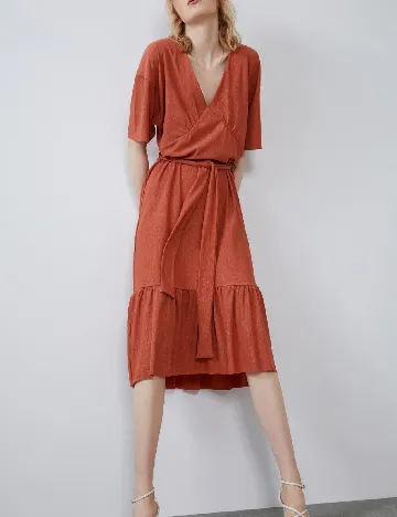 Rochie medie Zara, caramiziu
