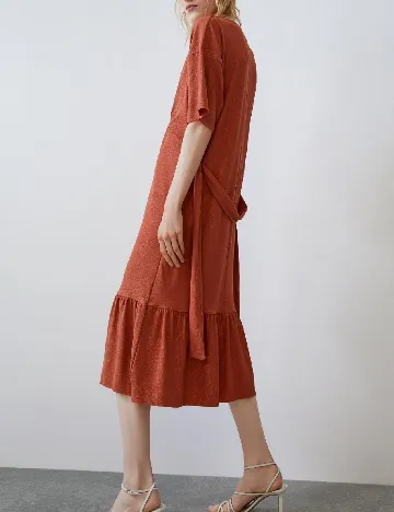 Rochie medie Zara, caramiziu