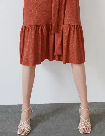 Rochie medie Zara, caramiziu