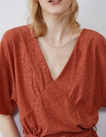 Rochie medie Zara, caramiziu