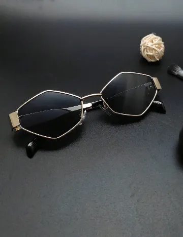 Ochelari de soare SHEIN, negru/auriu
