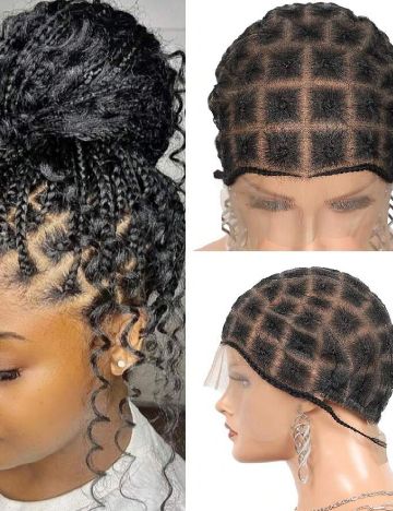 Peruca SHEIN, negru/crem