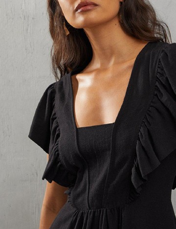 Rochie lunga WAREHOUSE, negru