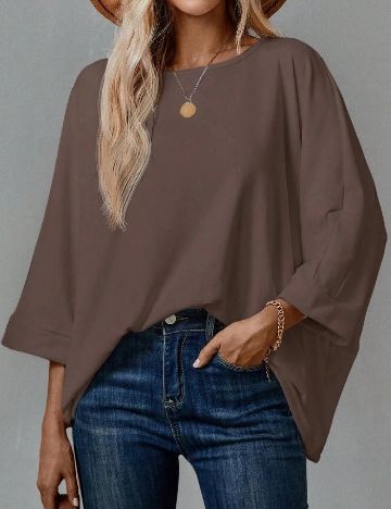 Bluza Emery Rose, maro
