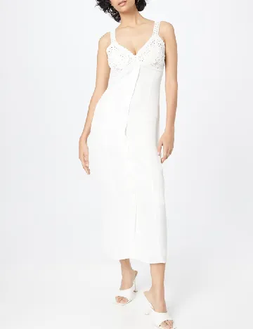 Rochie medie WAREHOUSE, alb