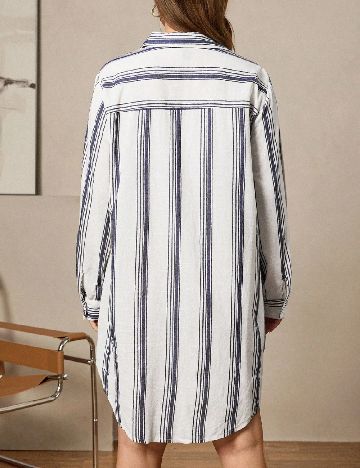 Rochie scurta SHEIN CURVE, alb/albastru
