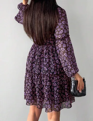 Rochie scurta SHEIN, negru/mov
