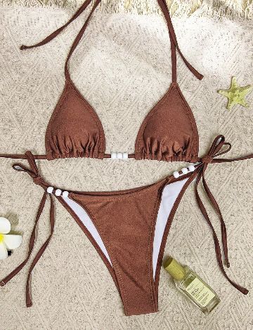 Costum de baie SHEIN, maro