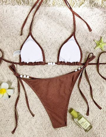 Costum de baie SHEIN, maro