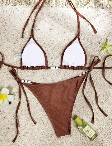 Costum de baie SHEIN, maro