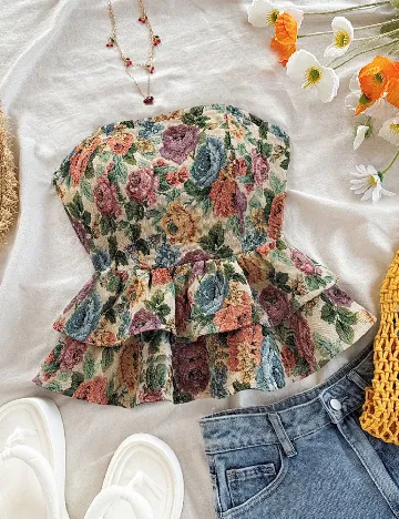 Top SHEIN, floral print