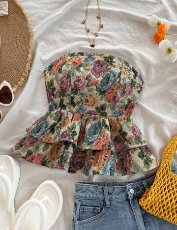 Top SHEIN, floral print