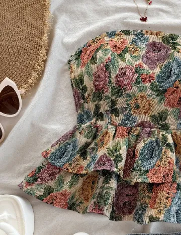 Top SHEIN, floral print