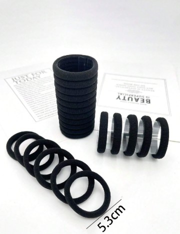 Set elastice de par, 50 bucati SHEIN, negru
