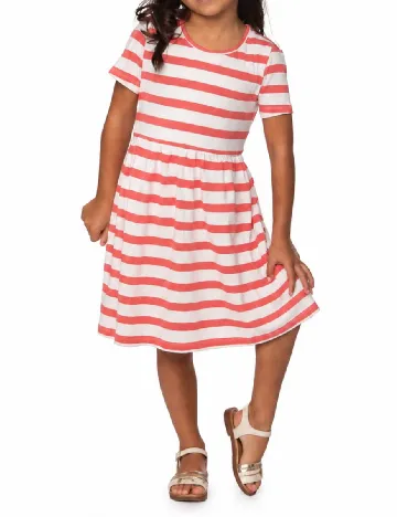 Rochie 9th AVENUE, alb/rosu