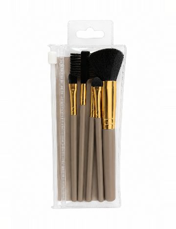 Set pensule de machiaj 5 bucati Eleganza, maro