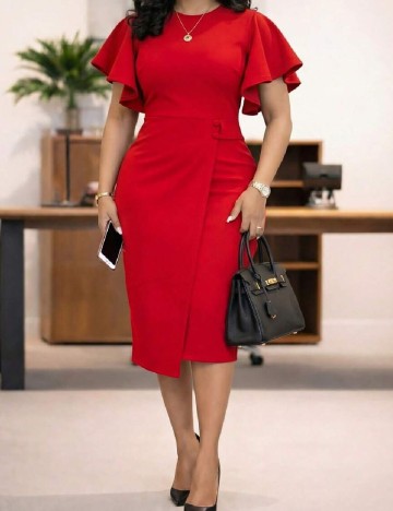 Rochie medie SHEIN CURVE, rosu