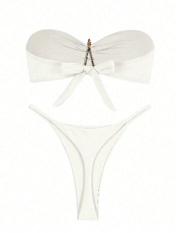 Costum de baie SHEIN, alb