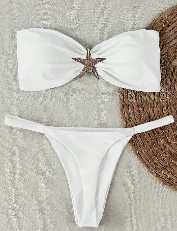 Costum de baie SHEIN, alb